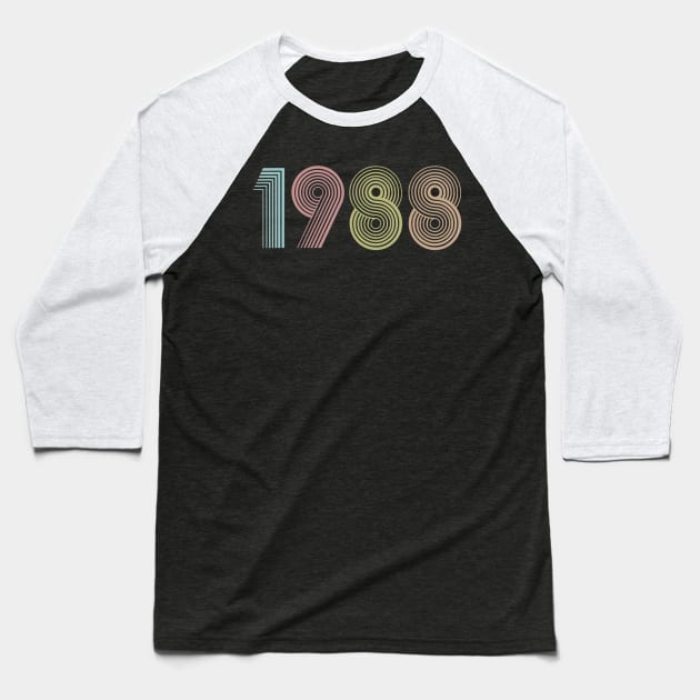 Vintage 1988 32nd Birthday Men Women Baseball T-Shirt by semprebummer7